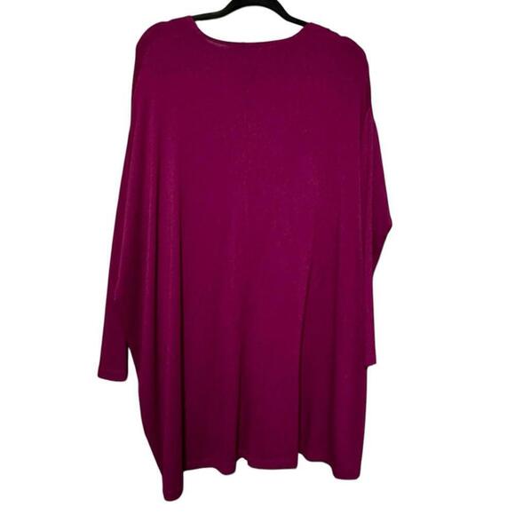 BRYN WALKER Oversized Slouchy Purple/Deep Magenta Batwing Drop Shoulder Tunic - Picture 5 of 8